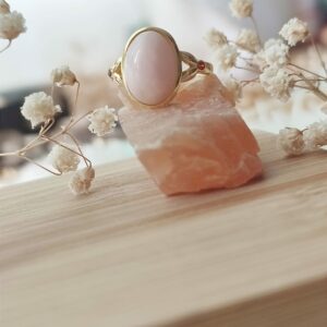 bague femme opale rose